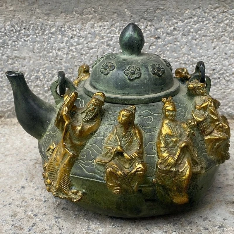 

Antique Teapot Retro Bronze Bronze Miscellaneous Gilt Buddha Statue Teapot Ornaments Handles Statues for Decoration