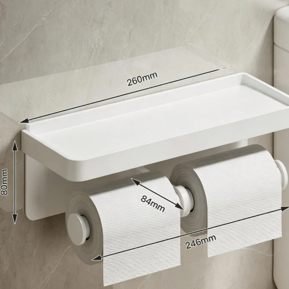 Dual Roll Mounted Toilet Holder Constructed from Rust Resistant 304 Stainless Steel for Long Term Bathroom Use