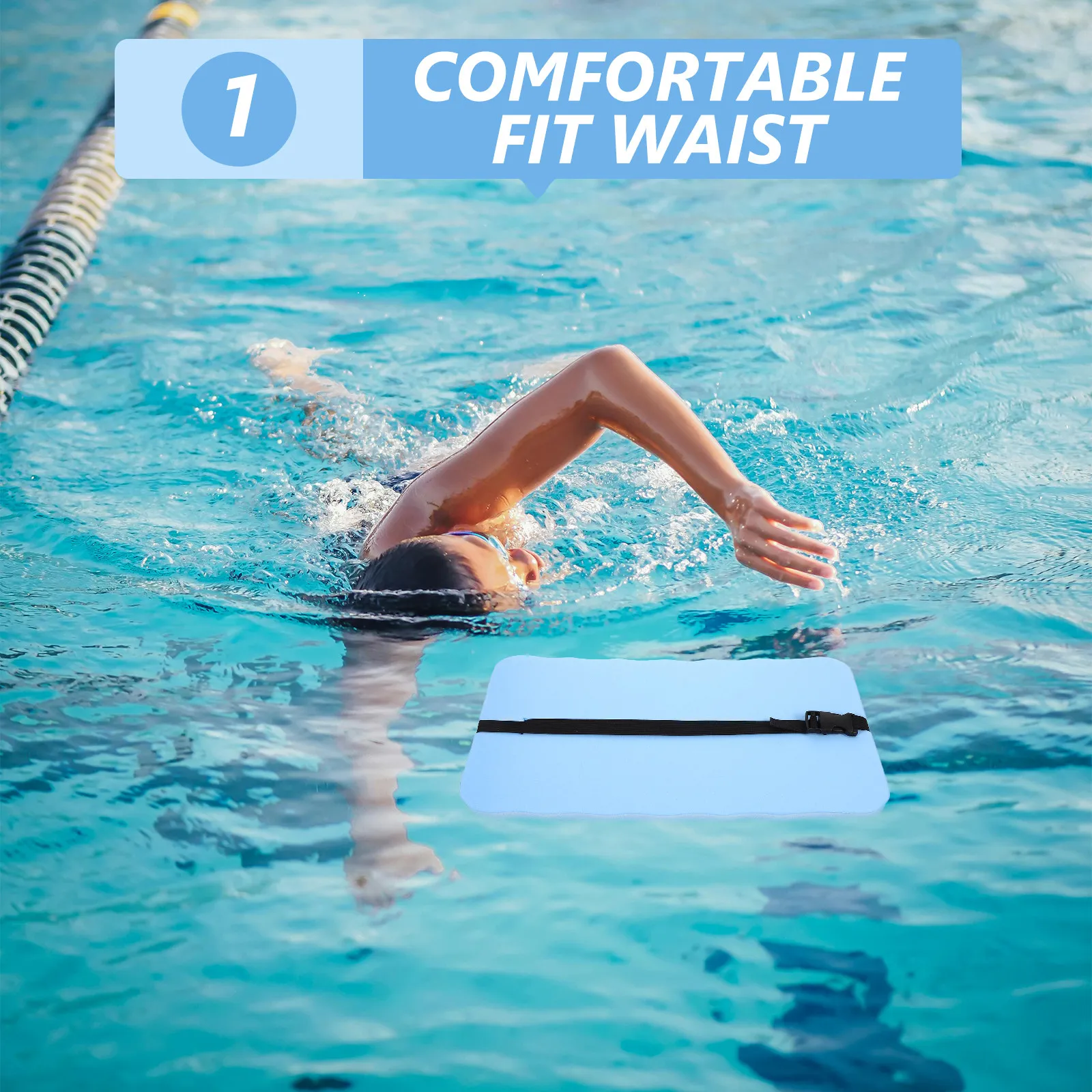 

Back Float Swim Belt Thickened Eva Learning Board Swimming Training Aid Safety Float Pool Swim Equipment Swimming Board