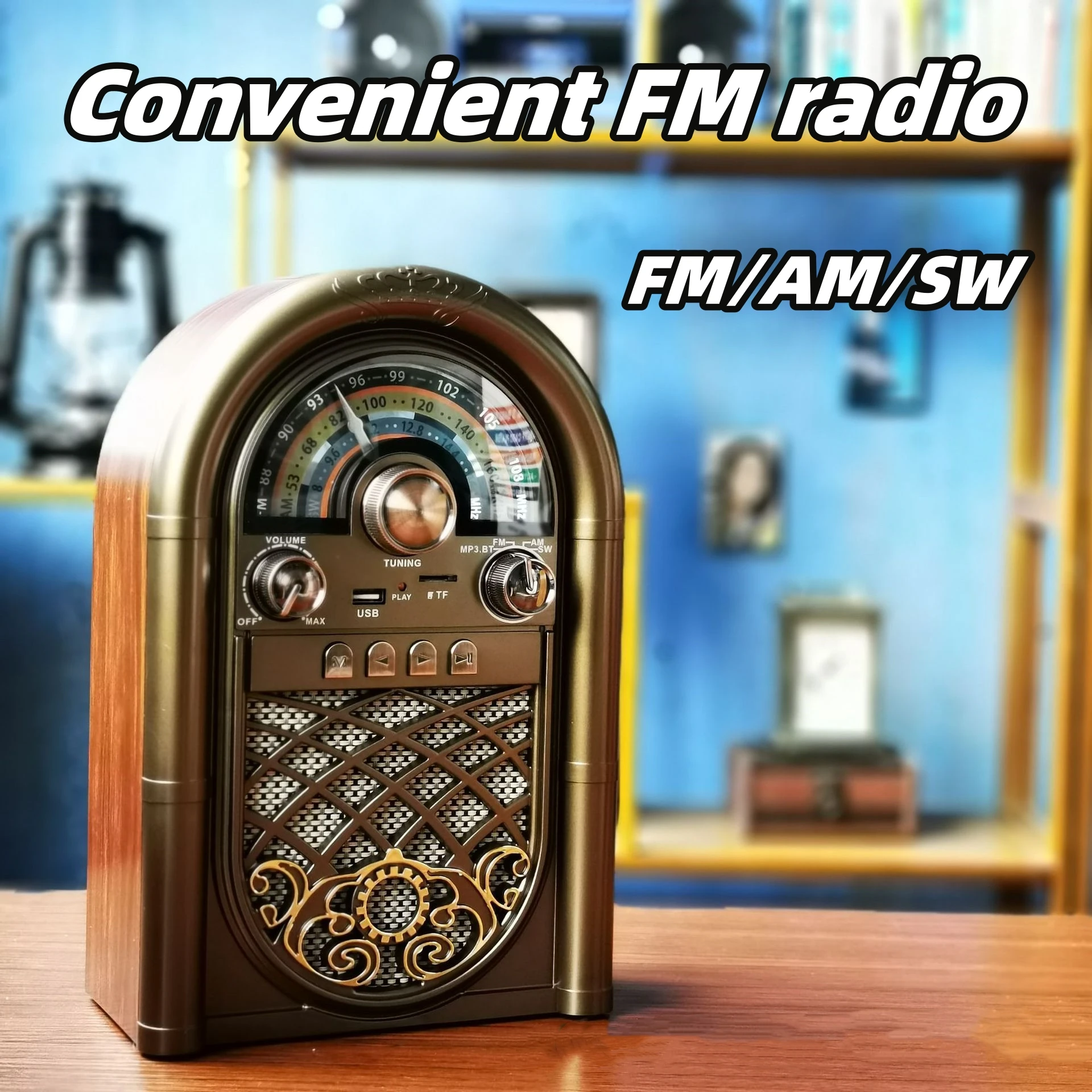 

Винтажное домашнее AM FM SW радио, портативное перезаряжаемое Вещательное оборудование, радиоприемник с высоким приемом и беспроводными Bluetooth-динамиками