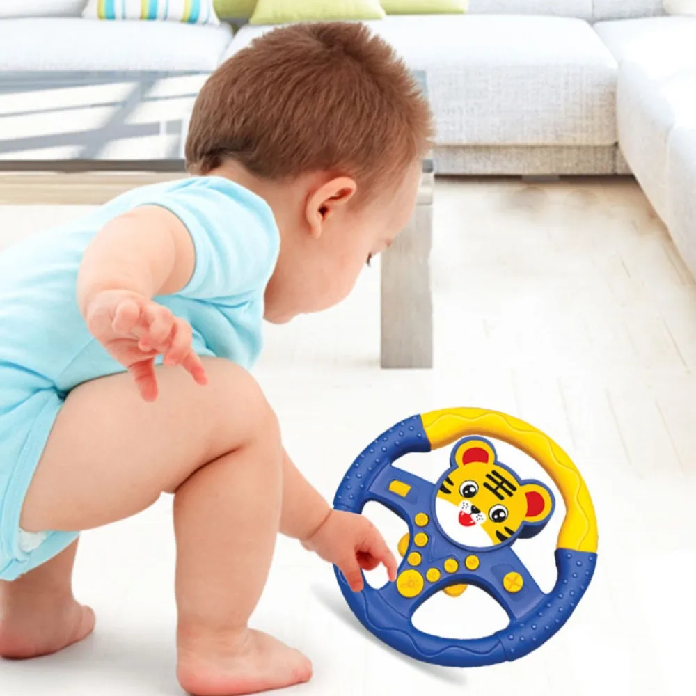 

360 ° Rotation Cartoon Copilot Steering Wheel Montessori Multi Functional Simulation Steering Wheel Toys Early Education