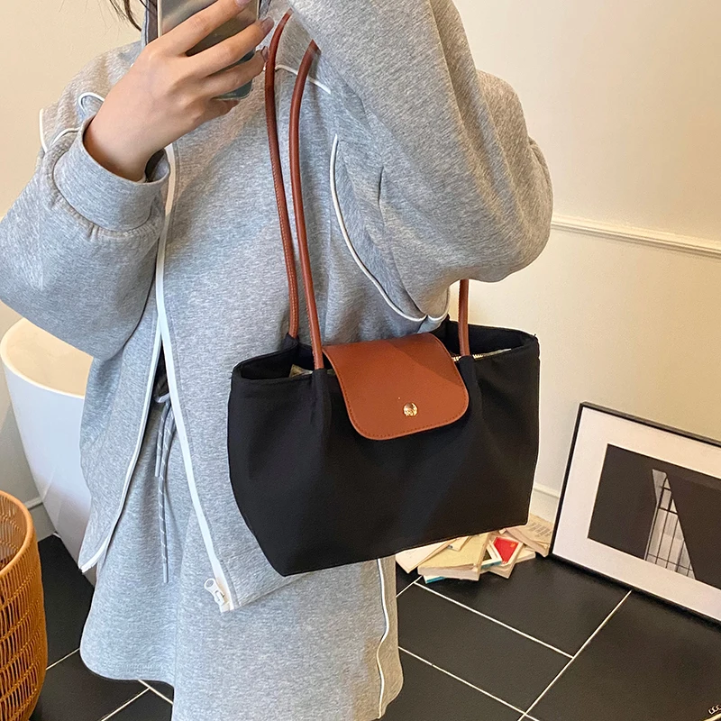 

New Classic Fashion Solid Color Women's Trendy PU Leather Single Shoulder Tote Bag Simple Leisure Commuting Storage Bags ﻿