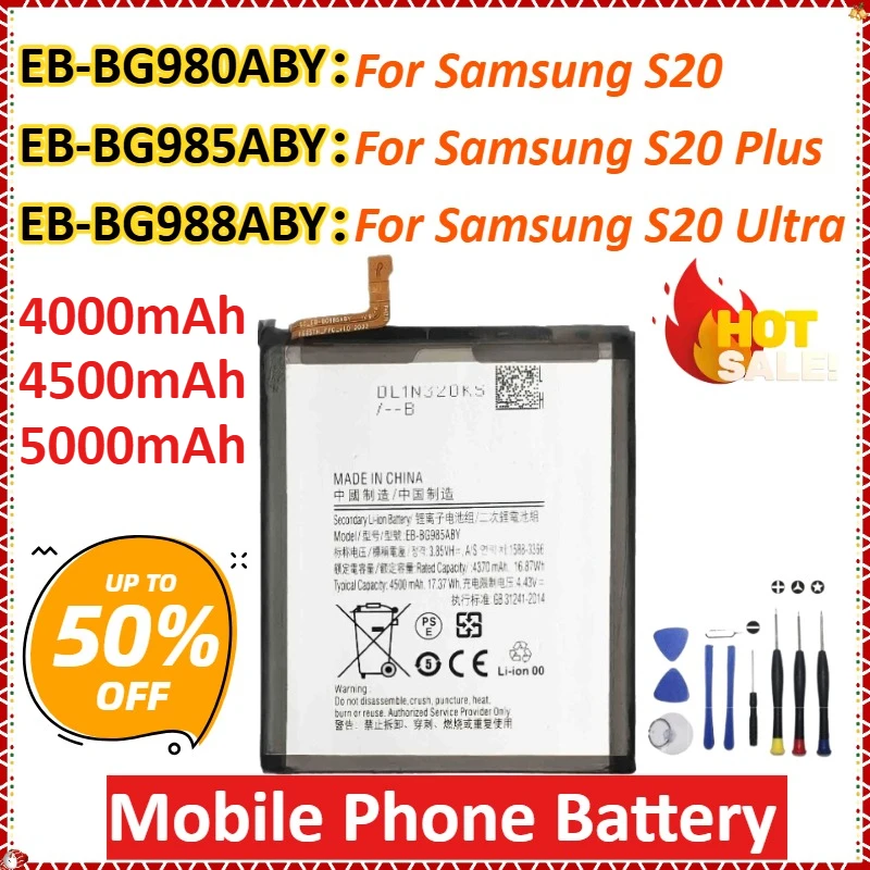 

New EB-BG980ABY EB-BG985ABY EB-BG988ABY for Samsung S20 /S20 Plus / S20 Ultra High-Capacity Mobile Phone BatteryBatteries+Tools