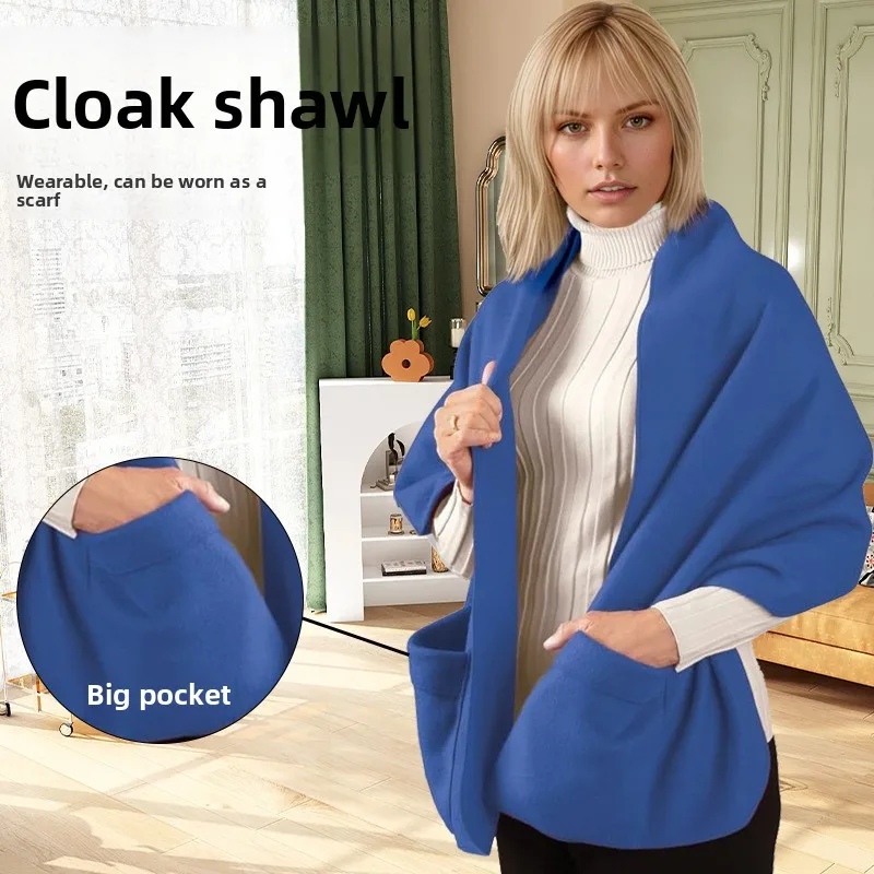 

Артефакт защиты от холода для офисных путешествий, увеличенное и утолщенное носимое одеяло-шарф, накидка-шаль для комнаты с кондиционером