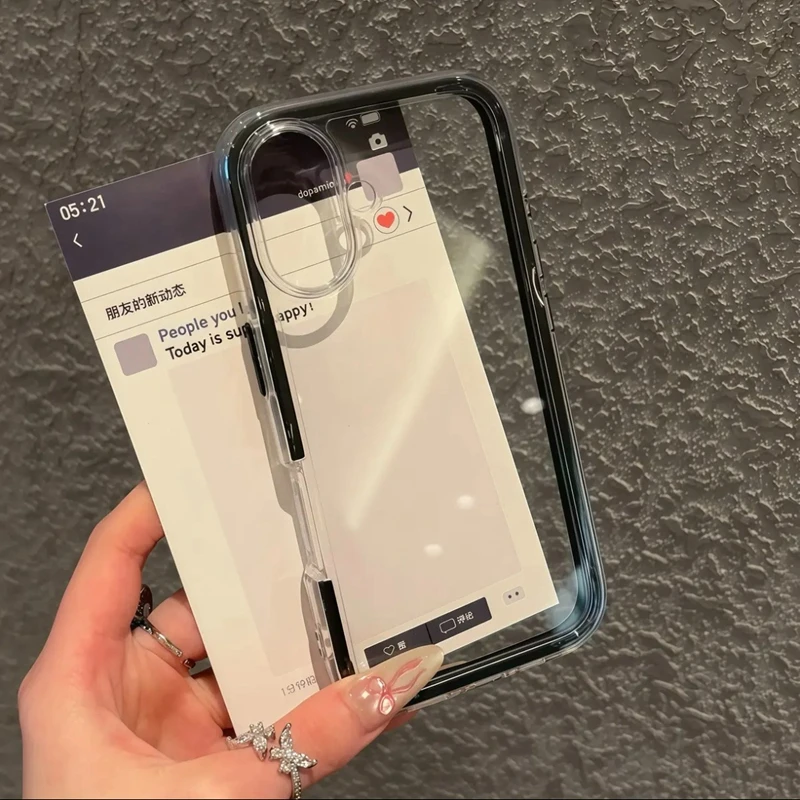 Luxury Transparent Candy Phone Case For iPhone 11 12 13 14 15 16 17 18 Pro Max Plus Air Clear Shockproof Bumper Back Cases Cover