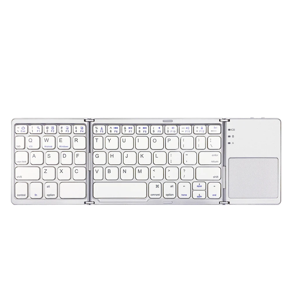 B033 Mini Folding Keyboard, Wireless Bluetooth Keyboard with Touchpad for Windows, Android,