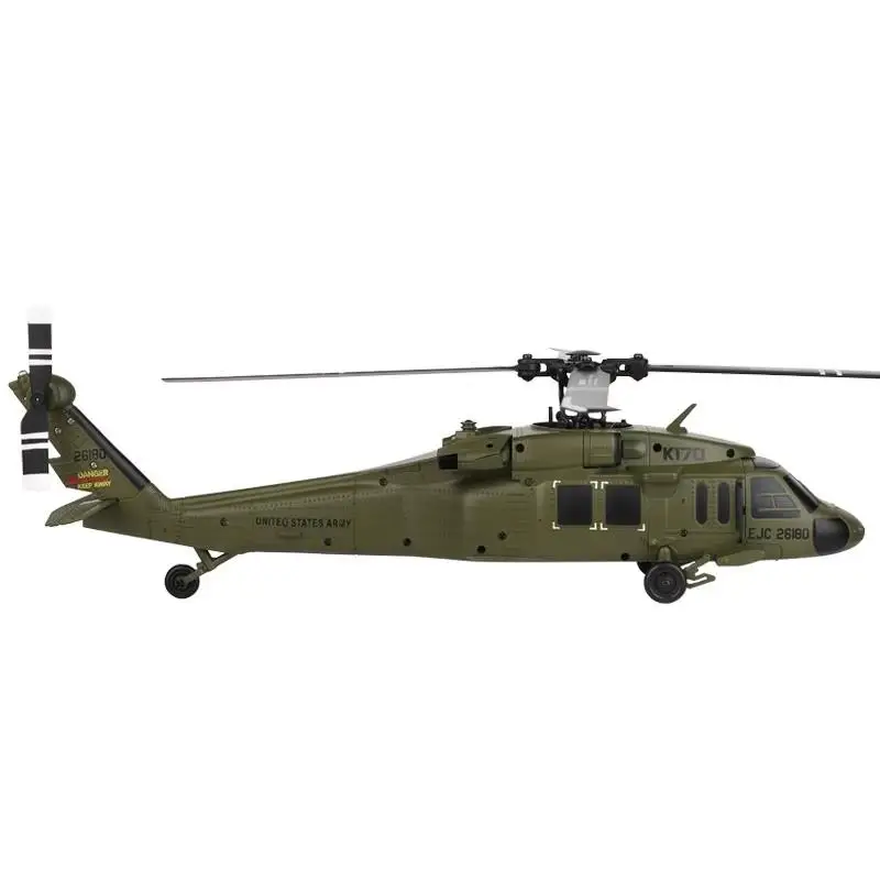 Wltoys K170 Black Hawk Uh60l รีโมทคอนโทรลเฮลิคอปเตอร์สี่ช่องสี่ใบพัดจําลอง Brushless ความสูงคงที่รุ่น Ai