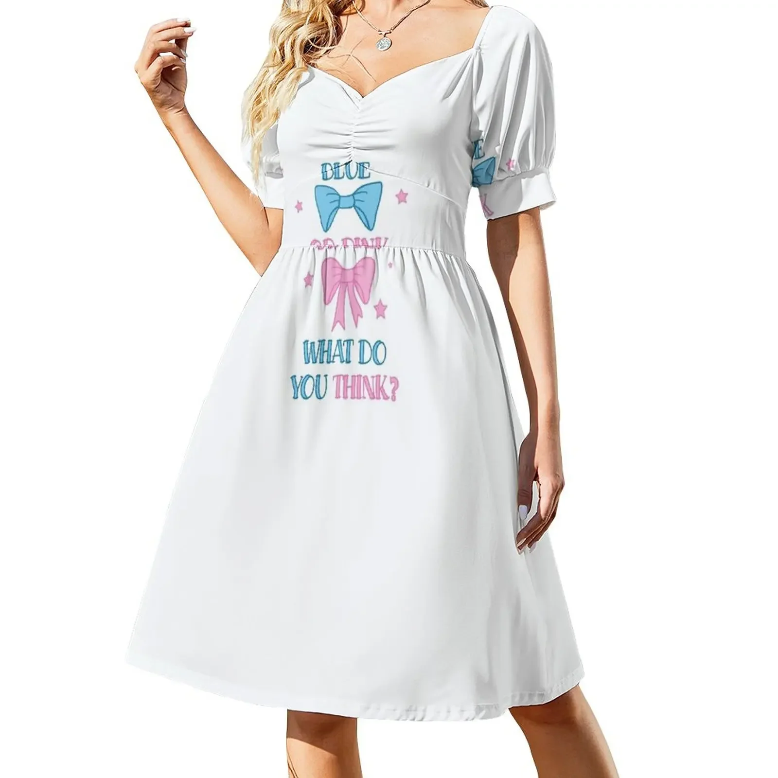 

Gender Reveal Party Short-Sleeved Dress sexy dress summer dresses for women 2025 women clothes