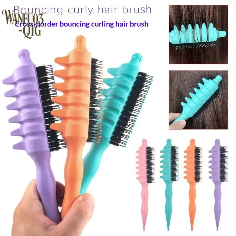 Hot Sale Comb Shape Curling Hair Brush 1Pc Salon Grade Styling Accessory Reduce Pulling For Curly Hair Hairdressing Work