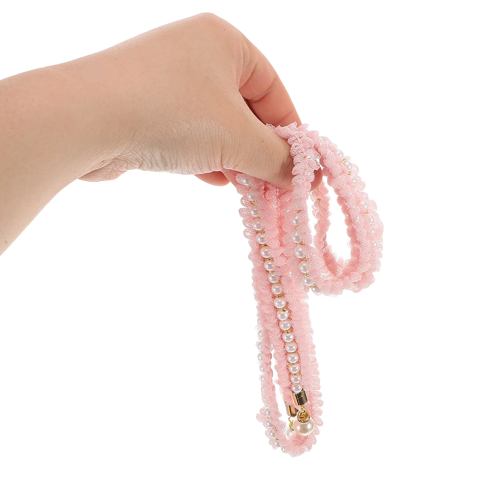 

Decorative Belt Japanese Waist Ornaments Pink Pearl Bride Harajuku Kimono Obi Yukata Accessories Handmade Durable Multipurpose