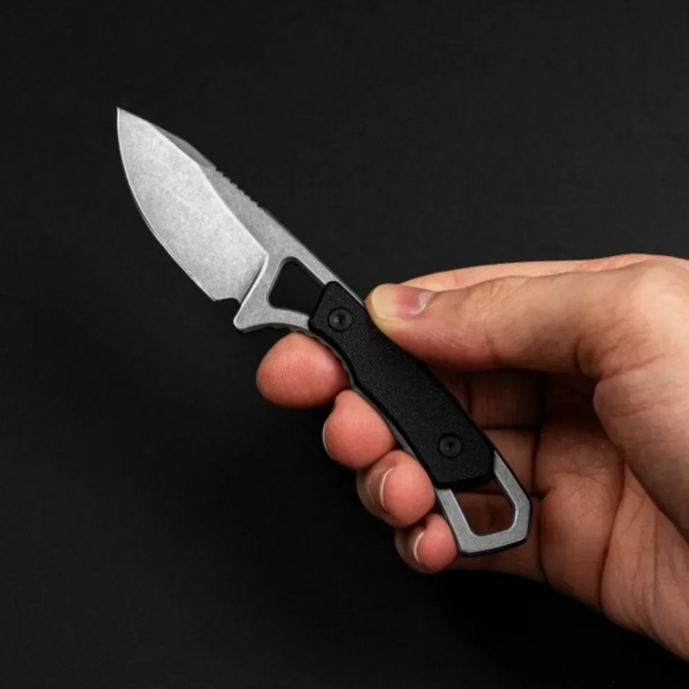 KS 2085 Pisau Lurus Serat Nilon Brace Pisau 8Cr13Mov Pisau Pancing Portabel Multifungsi Luar Ruangan Kolektor Penggemar Pisau