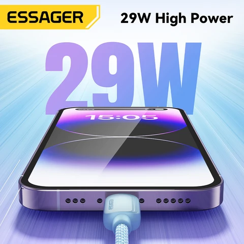 Кабель Essager USB Type C для iPhone и iPad, быстрое зарядное устройство 20W — пример использования