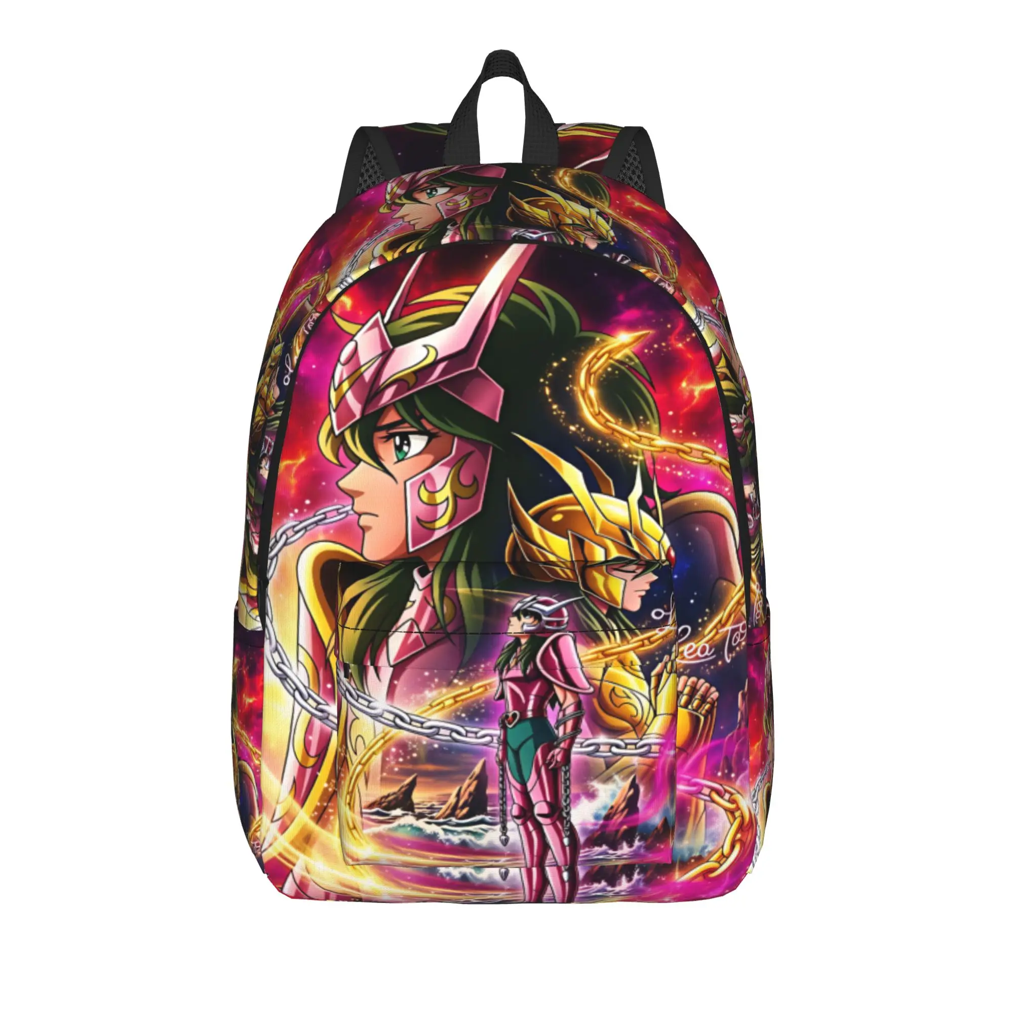 Saints Seiyas Gold Saints Backpack  Female Polyester University Backpacks Breathable Novelty High School Bags Rucksack