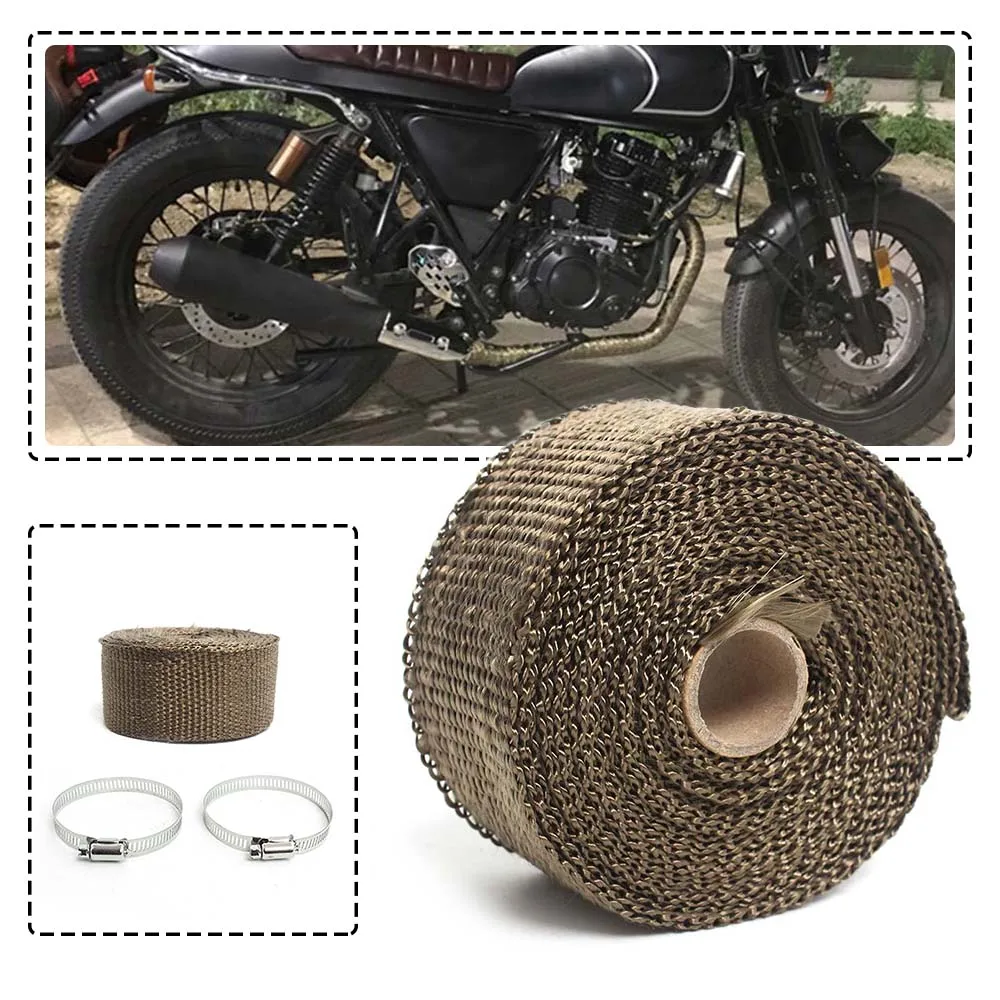 Motorcycle Exhaust Wrap Pipe Header Heat Wrap Turbo Mainfold Heat Exhaust Thermal Wrap Tape Stainless Steel Ties 5M/10M