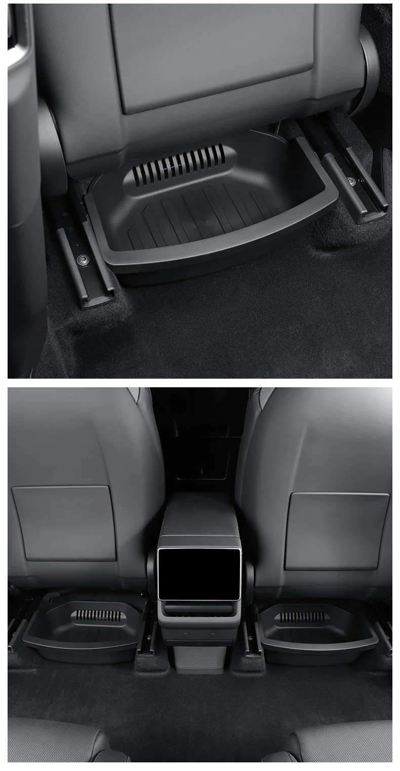 YZ Under Seat Storage Box For Tesla Model YL 6-Seat 2026 Drawer Front Rear Seat Lower Organizer Tray Car Interior Accessories