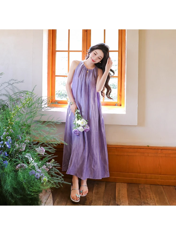 Kleider, ärmellos, für Damen, Hochzeit, Zivil, Sommer, Chiffon, leicht, Spaghettiträger, Neckholder, Ausschnitt, ausgehöhlt, zum Binden, seitlicher Schlitz