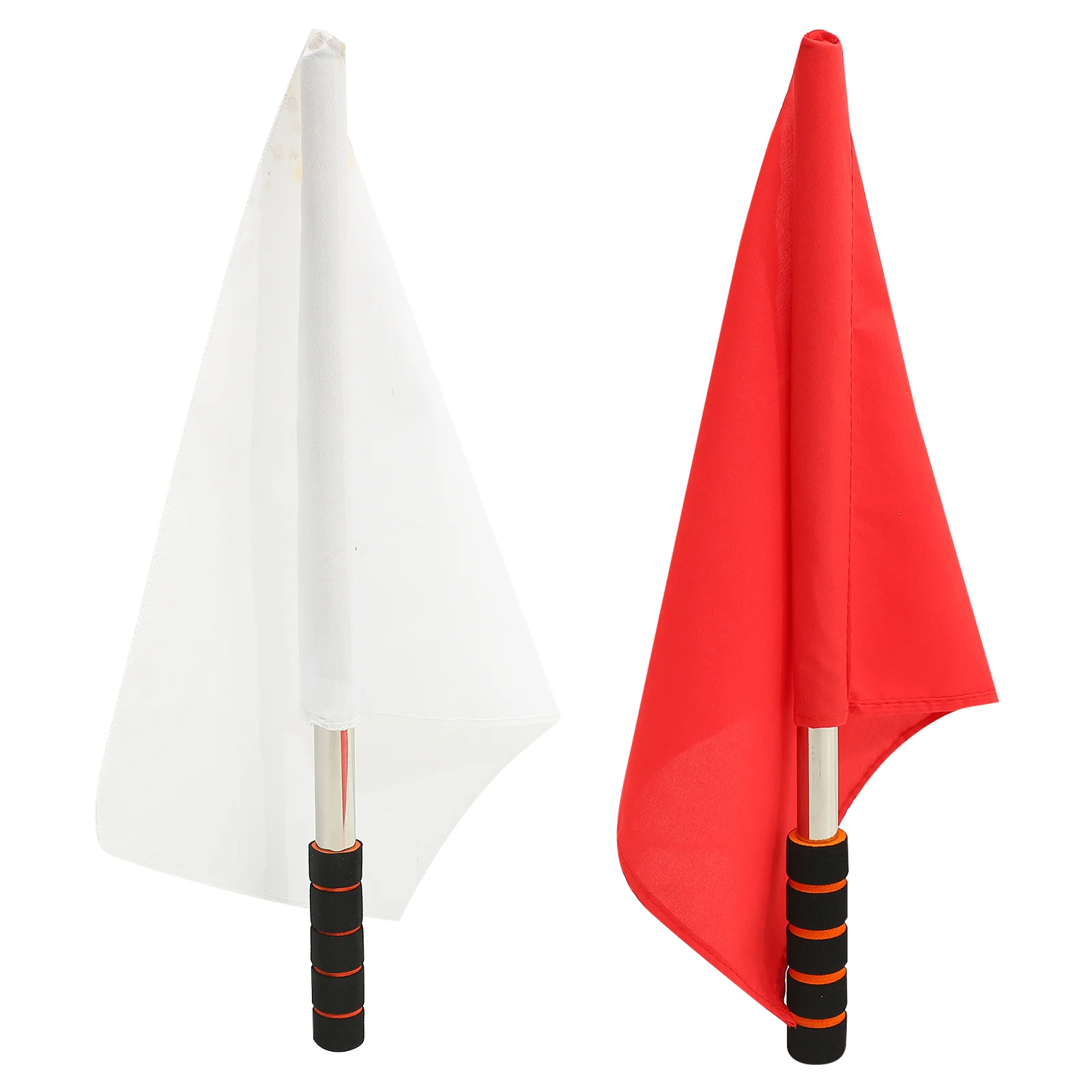 

2 Pcs Referee Border Flag Hand Flags Racing Conducting Outdoor Signal Waving for Match Cloth