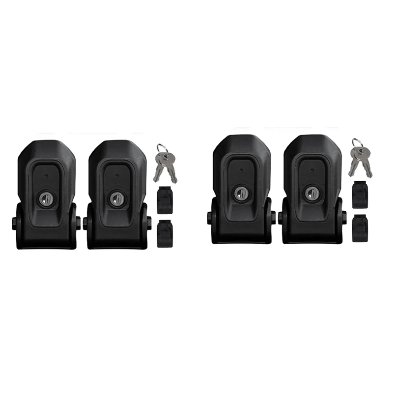 2 Pair Locking Hood Catch Bonnet Latch With Key Kit Abs+Metal Durable And Anti-Rust For Wrangler Jl 2018-2020 MGO3