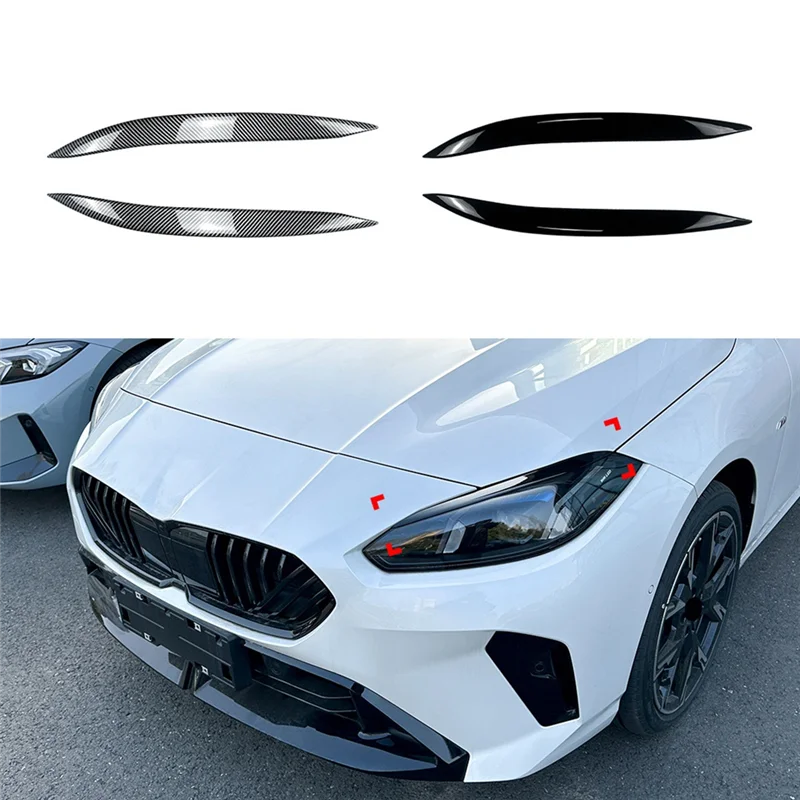 سيارة الجبهة العلوي الحاجب رئيس ضوء الجفن الحاجب لسيارات BMW 1 سلسلة F70 2 سلسلة F74 2024 + مشرق الأسود