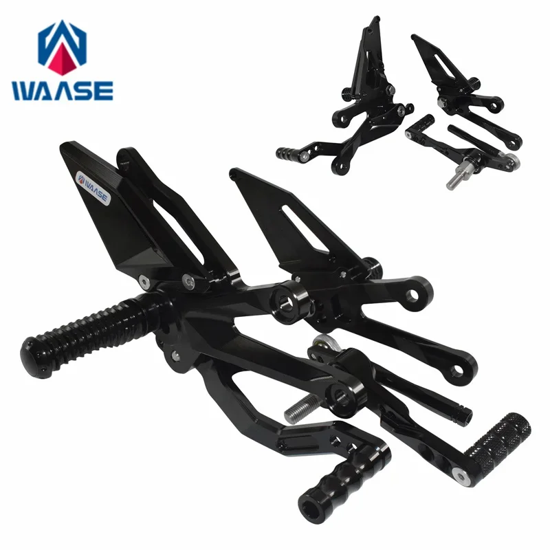 waase For Yamaha YZF R7 2022 2023 2024 Adjustable Rider Rearset Footrests Foot Rest Pegs Rear Sets