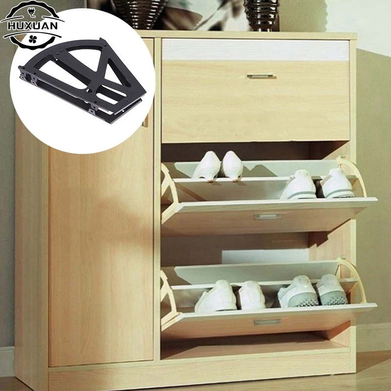 Shoes Drawer Cabinet Hinge Rack Plastic Foldable Shelf Fitting Hardware Furniture Hinge For Shoes Rack Storage Shelf Turn Over