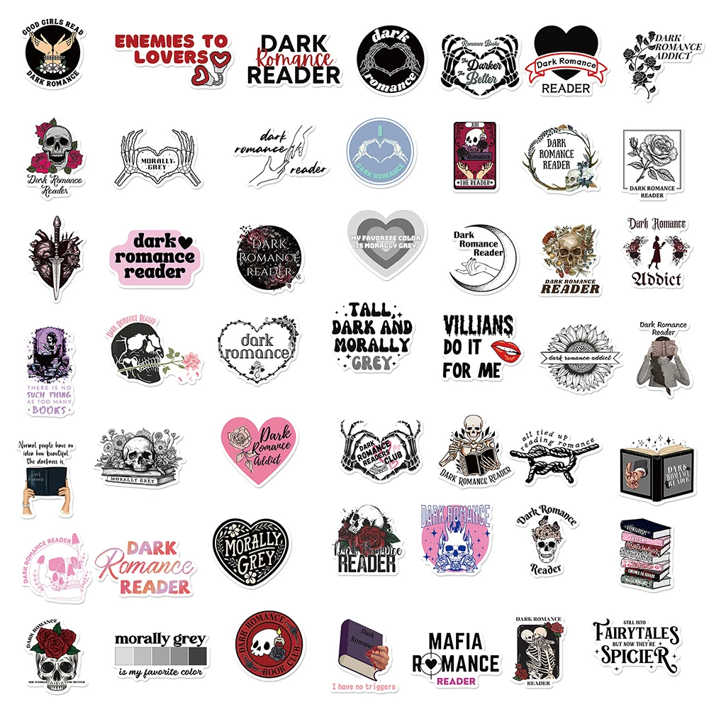 10/30/50PCS Cool Dark Romance Reader Stickers For Scrapbook Phone Skateboard Guitar DIY Decoration Waterproof Graffiti Decal Toy