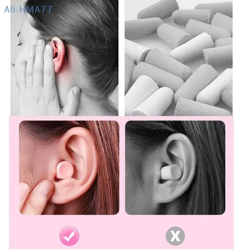 24/60/120pcs Bullet Type Memory Cotton Earplugs Anti-Noise Abatement Sleeping Sound Insulation sleep Noise Prevention Ear Plug