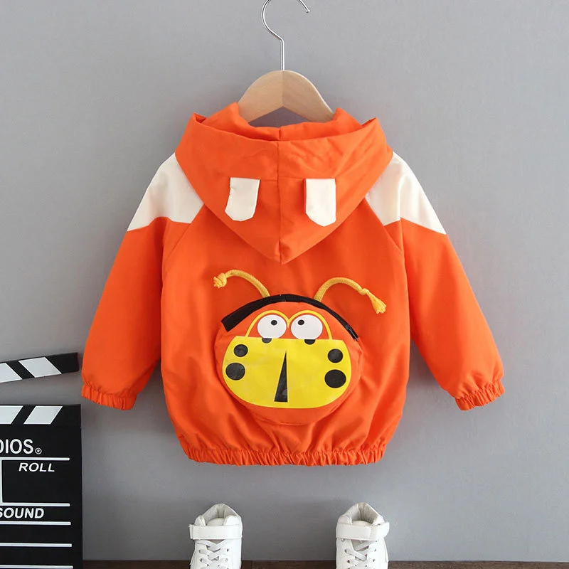 

Autumn Cartoon Windbreaker for Boy Baby Trench Coat Kids Long Sleeve Jackets Children Clothing for Girls Fashion Outwear 1-6Y