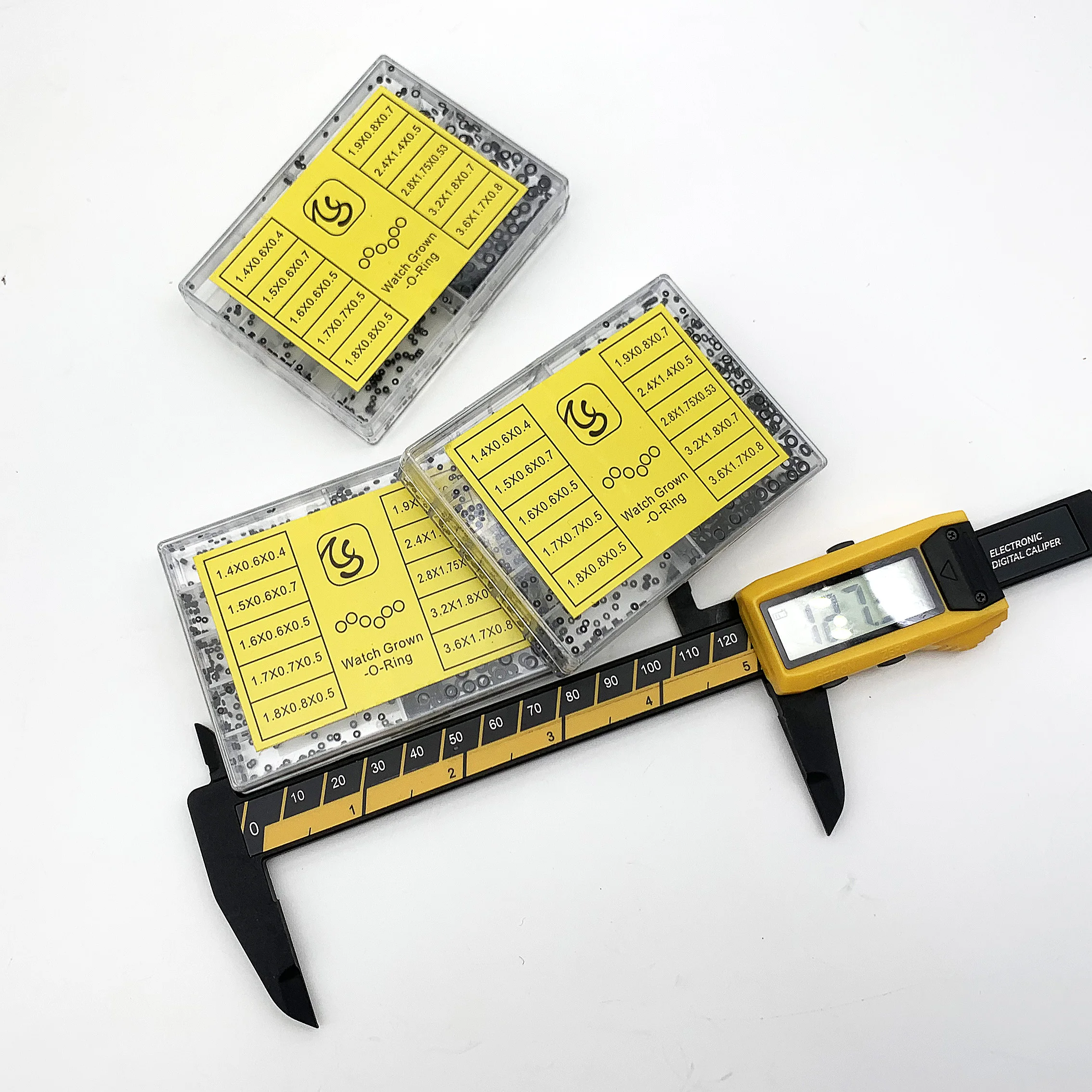 

Black NBR Nitrile Rubber Watch O-Ring Oil-Resistant Waterproof Seals OD 1.4mm-3.6mm/lD 0.6mm~1.7mm/CS 0.4mm~0.8mm Watch Washer