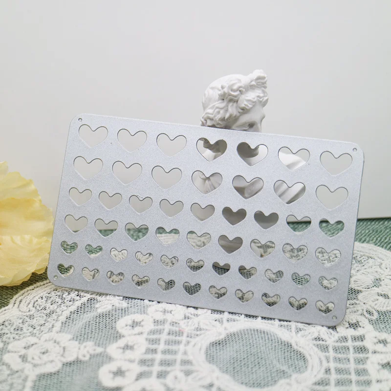 Heart Shaped Backgroun Metal Cutting Dies Embossing Handicrafts Mold Scrapbook Paper Craft Knife Mould Blade Punch Stencils Dies