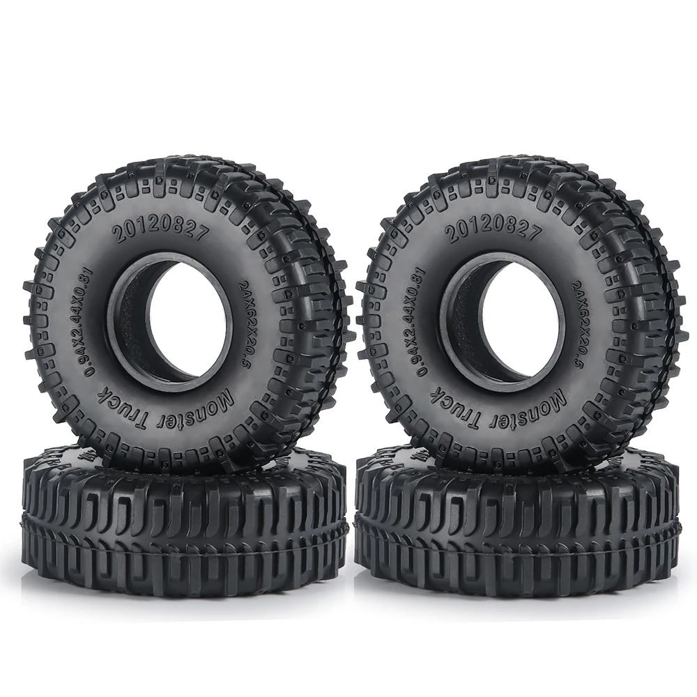 AXSPEED 4PCS 1,0" Gummireifen Schlamm Geländerad Reifen 50/54/58/62/64/65mm für 1/18 1/24 Axial SCX24 TRX4M RC Micro Crawler Auto