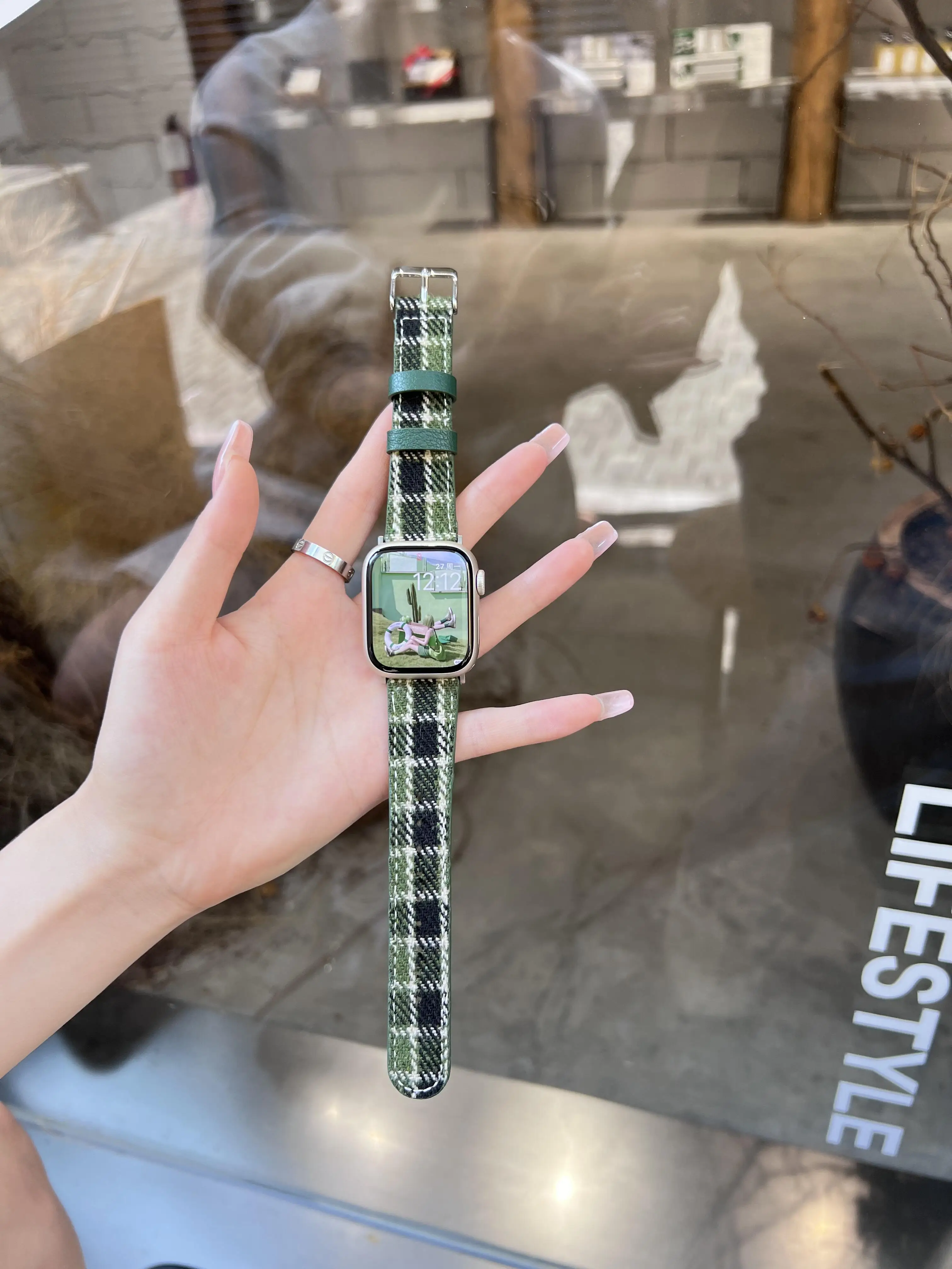 Fascia intrecciata scozzese in lana Maillard per Apple Watch 44mm 40 45 41 49 42 38 Fascia invernale per Ultra Series 9 8 SE 7 6 5 4 3 #   Cinghia