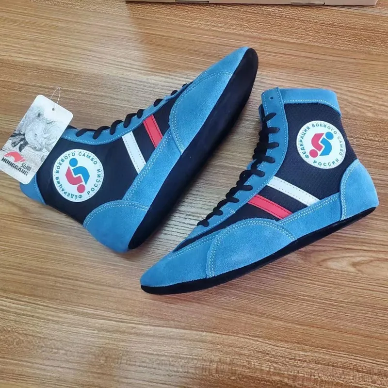 

Детские и взрослые борцовские кроссовки для самбо с мягкой подошвой, замшевым верхом, дышащие, для соревнований по боксу