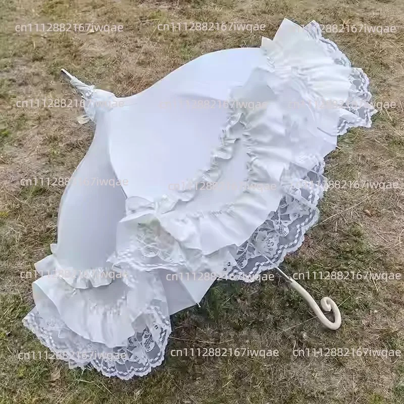 French pagoda lace color glue sunscreen lady umbrella high value, flower wedding photography umbrella girl