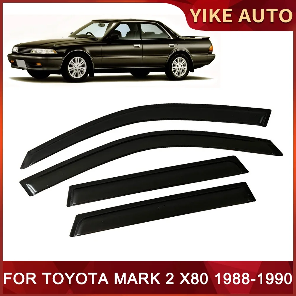 Window Visor for TOYOTA MARK 2 X80 1988-1990 Weathershied Door Visor Wind Sun Rain Guards Side Window Wind Deflectors Auto Parts