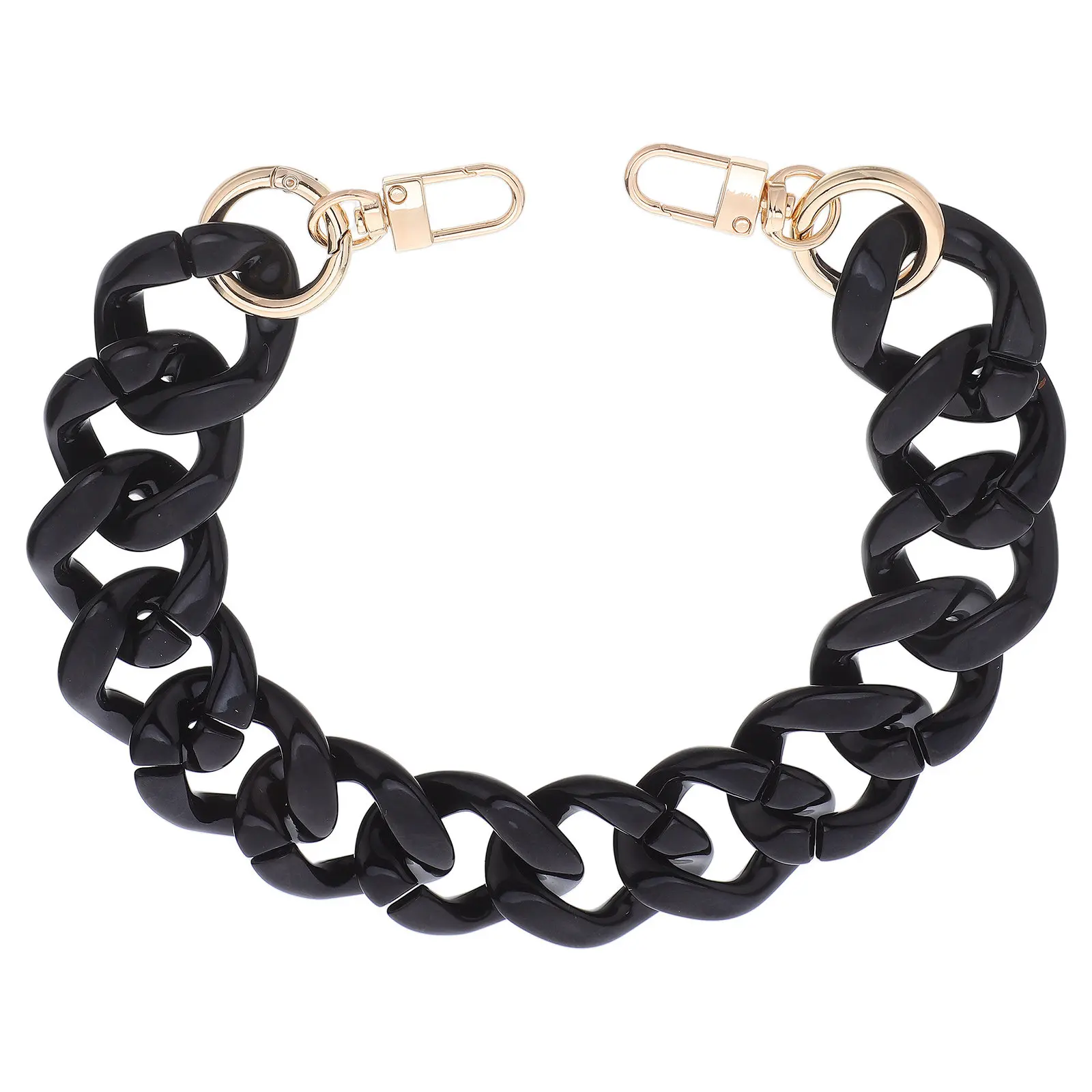 Adjustable Acrylic Purse Chain Strap for Handbags Wallets Clutches Replacement Flat Wide Chain Strap Decorative DIY Fashion