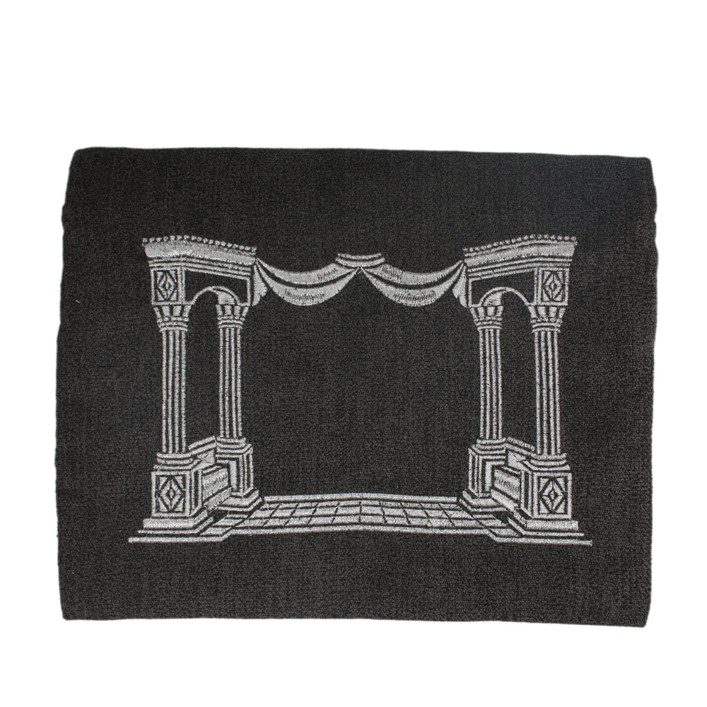 Tefillin Bag Linen For Tallit With House Design Embroidery Jewish Gift Hanukkah