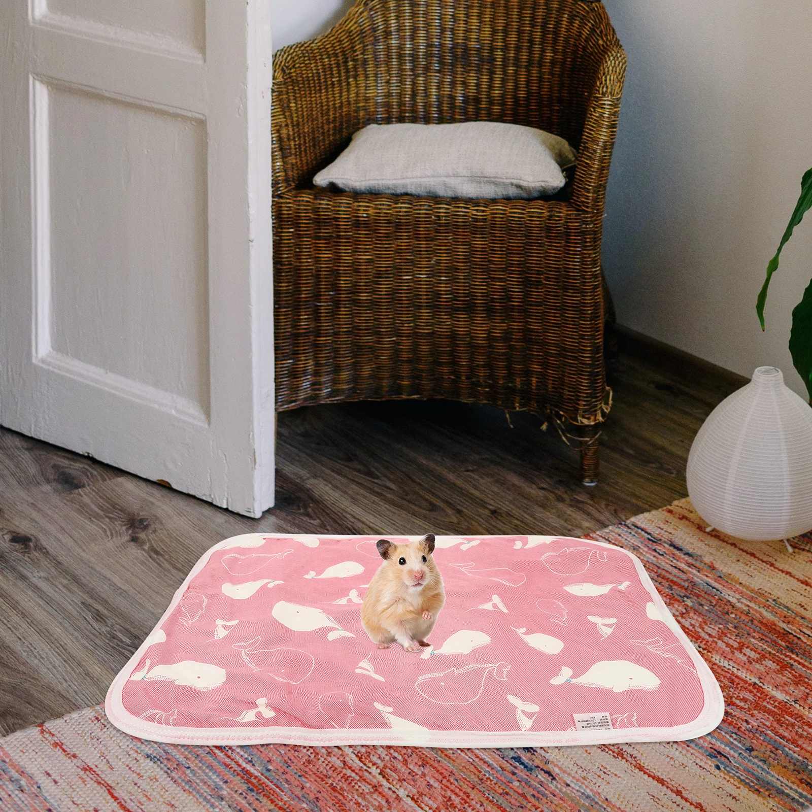 

2pcs Pet Training Pad Absorbent Reusable Guinea Pig Bedding Washable Pee Pad Litter Small Pet Cage Liner Hamster Mat