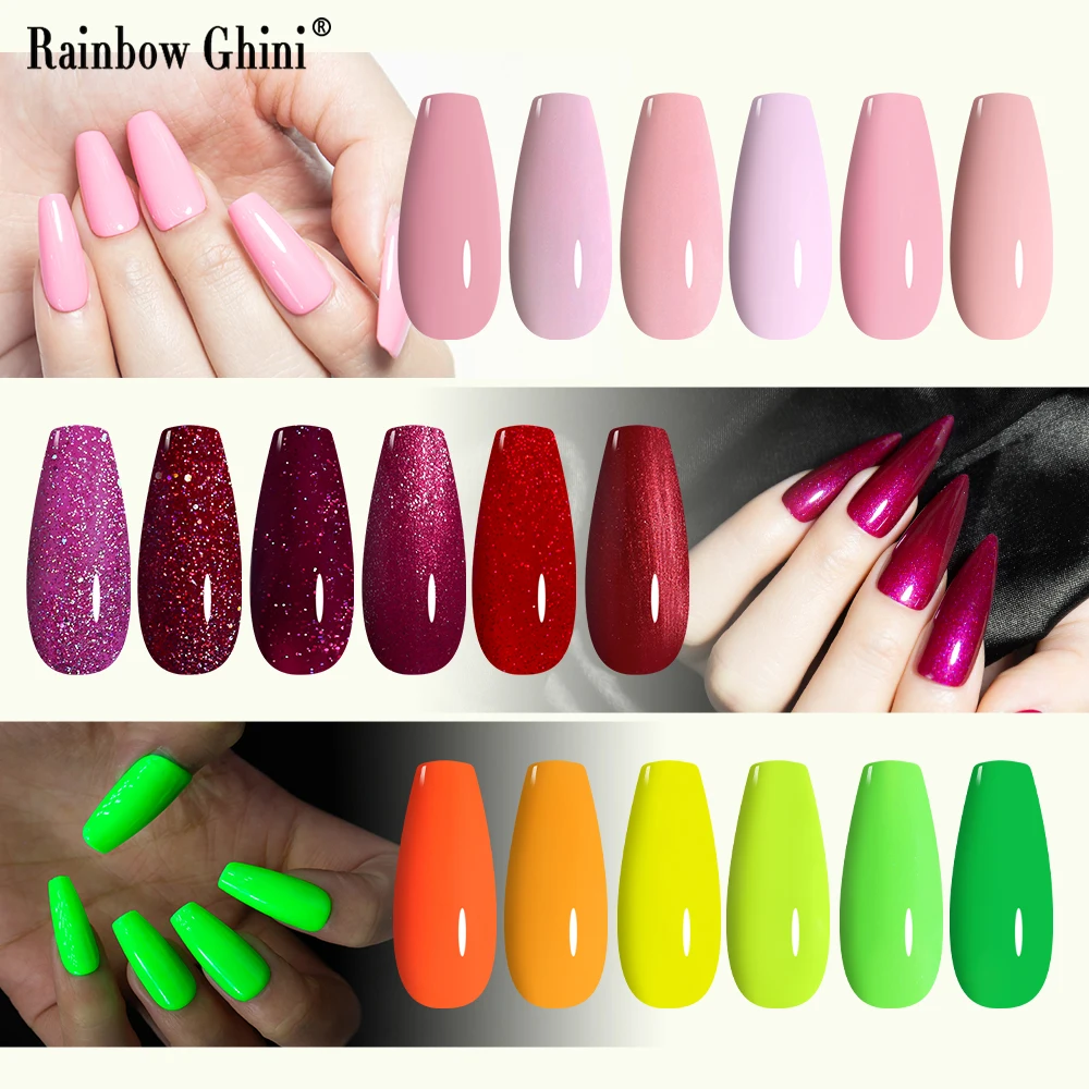 RG Gel Nail Polish 15ml Glitter Colorful Varnish Supplies for Professional Manicure Top Base Coat UV LED Nail Gel Art decoration