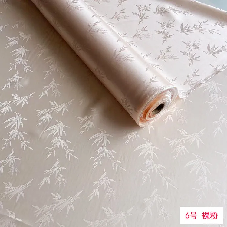 Bamboo Leaf Luo Summer Jacquard Satin Surface Flower Cheongsam Hanfu Small Shirt Silk Fabric Skin-Friendly