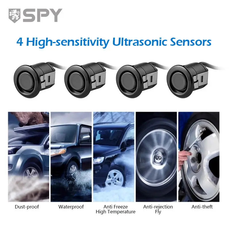 with 4 radar sensors Car reversing radar system with wireless LED screen millimeter microwave buzzer and precise voice control