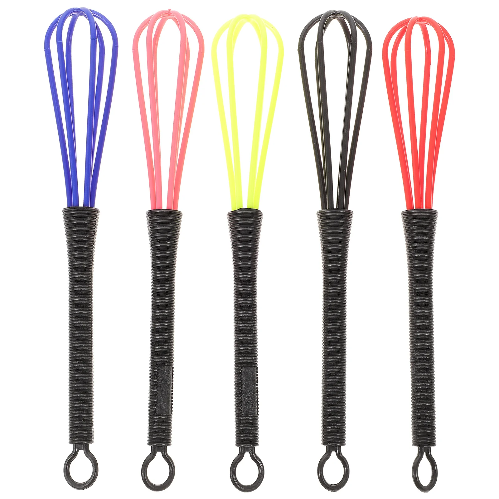 

5Pcs Plastic Balloon Whip Hairdresser Dye Whisk Mini Stirrer Salon Mixer Black Handle Hook Salon Dye Whisk Hairdresser Whip