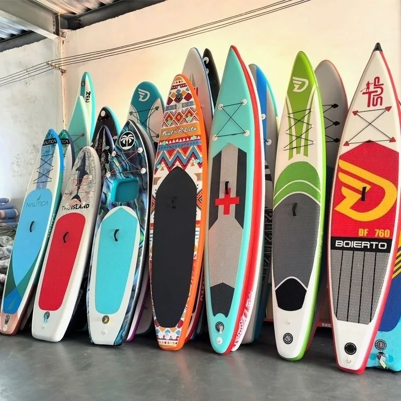 Inflatable paddle board, surf racing new professional double-layer thickened leisure parent-child paddling board