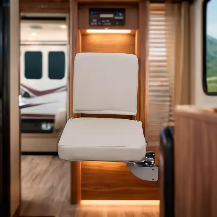 Wall Mounted Folding Flip Up Seat Foldable Chair for Camper RV Boat Truck Emergency Auxiliary Seating