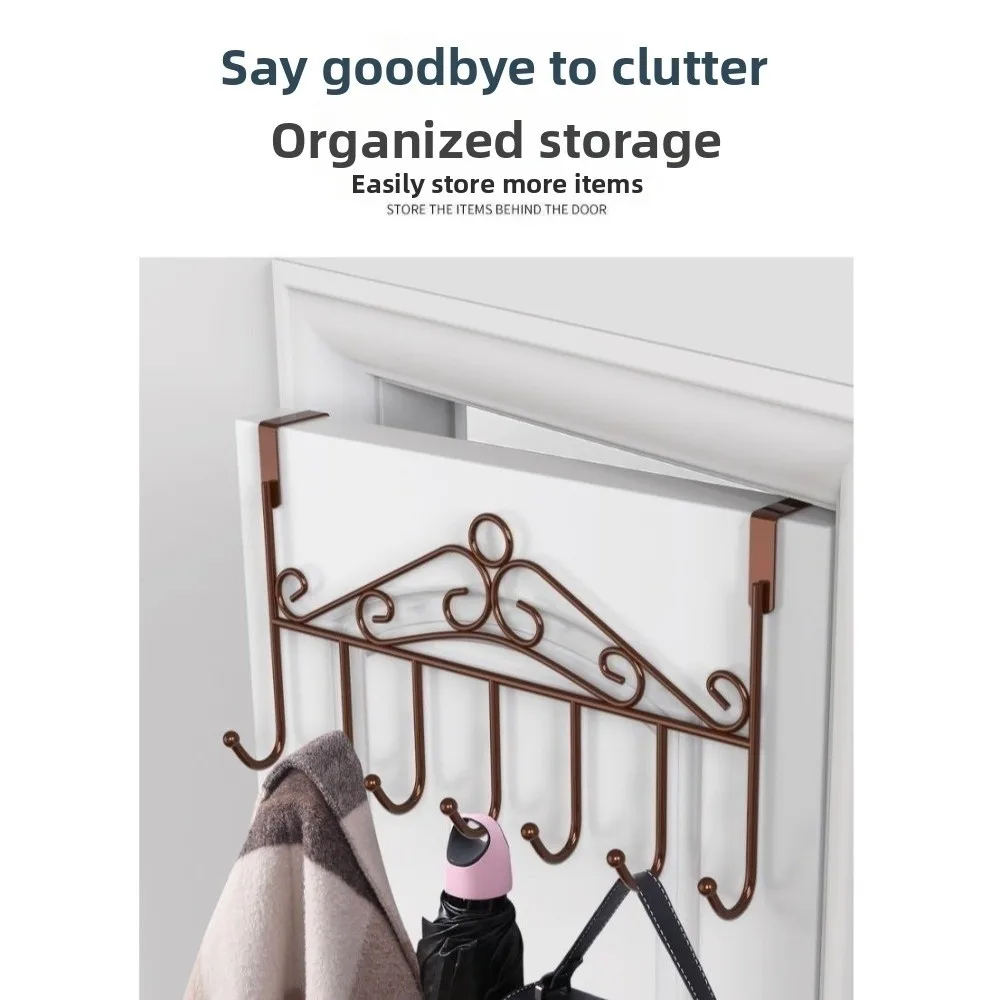 Gifts Metal Behind Doors Storage Shelves No Drill Multiple Hooks Door Hanging Rack Clothes Storage Rack Bedroom Organization