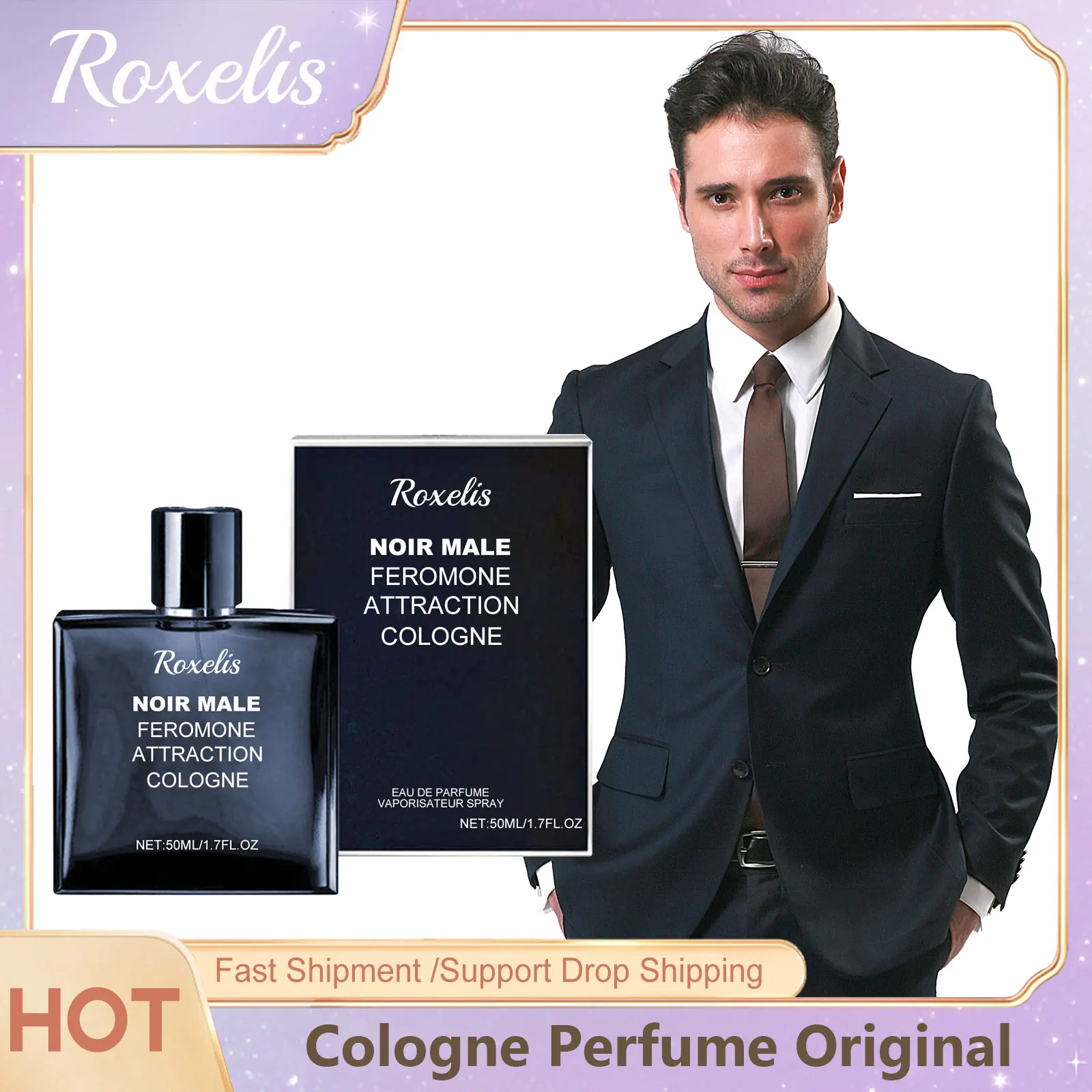 

Roxelis Cologne Perfume Men Original Long Lasting Fragrance Pheromone Dating Perfume Attract Women Releasing Charm Eau De Parfum