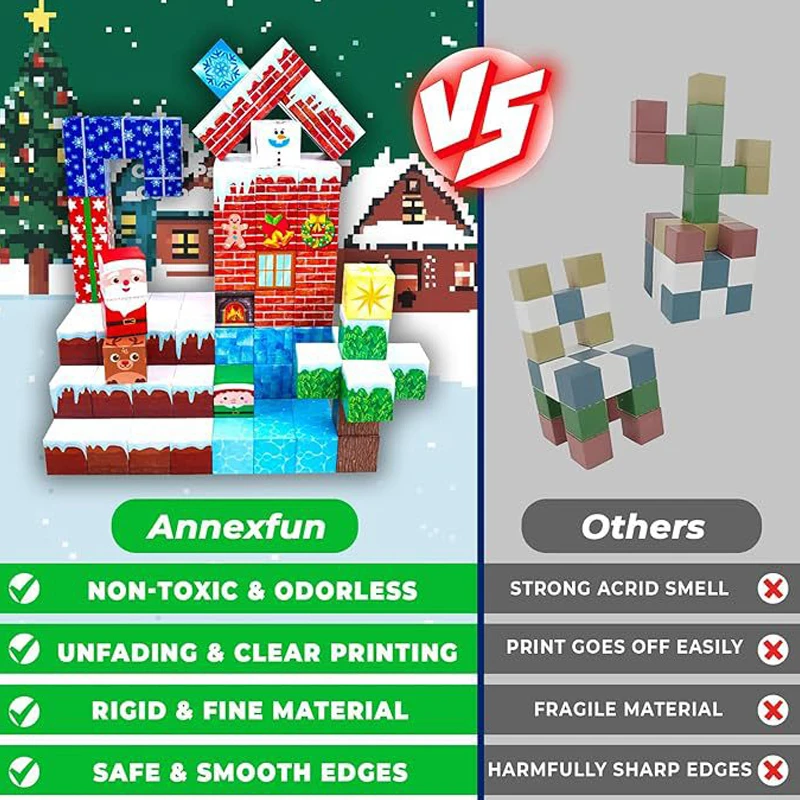 인기 판매 자석 블록 게임 마인 마그넷 월드 장난감 소년 소녀용 STEM 몬테소리 감각 큐브 게임 장난감 선물