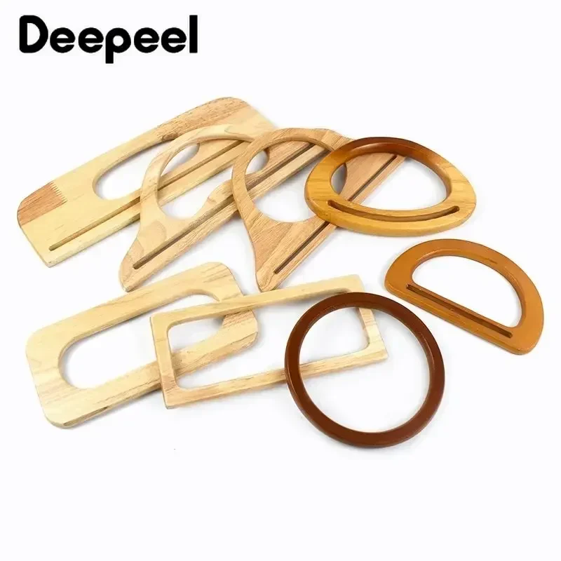 

2Pcs Deepeel Fashion Wooden Purse Frames Handle O&D Bag Closure Handles Kiss Clasp DIY Sew Kit Handbag Woven-bag Accessories