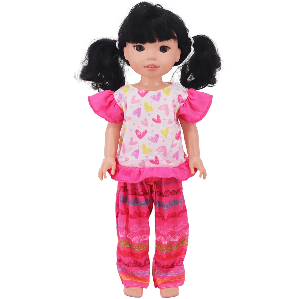 Cute Print Doll Clothes Dress Fit 14.5 Inch Doll&36Cm Paola Renio Baby&Wellie Wisher&Nancy Doll Accessories Girl\'s Toy Gifts