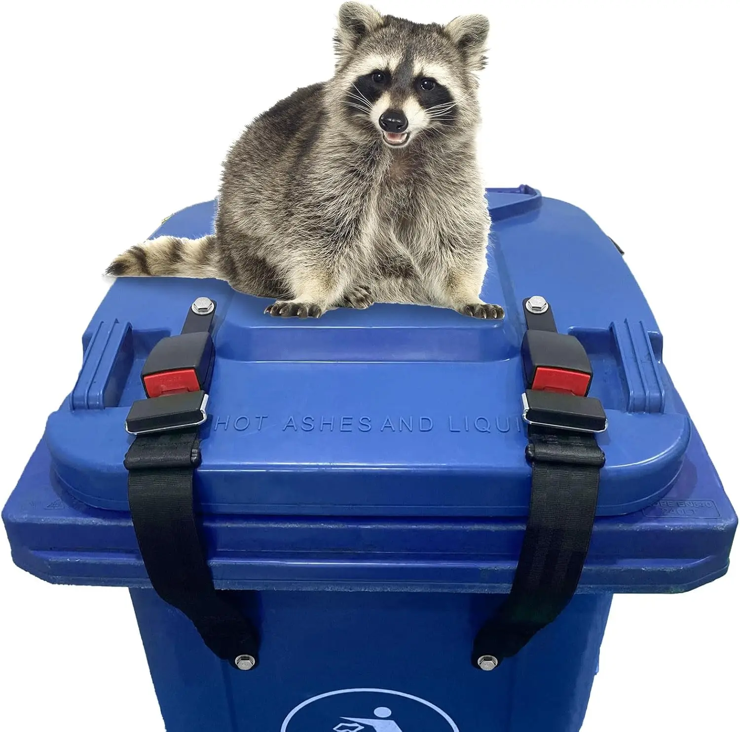 

2-Pack Animal-Proof Trash Can Locks, Durable Strap Lid for Outdoor Garbage Bins